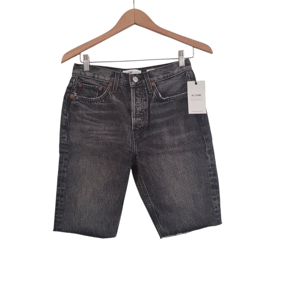 Re/Done Pants - New Re/Done x Levi's Black Cut Off Denim 90's Boy Shorts Size 26 High Rise